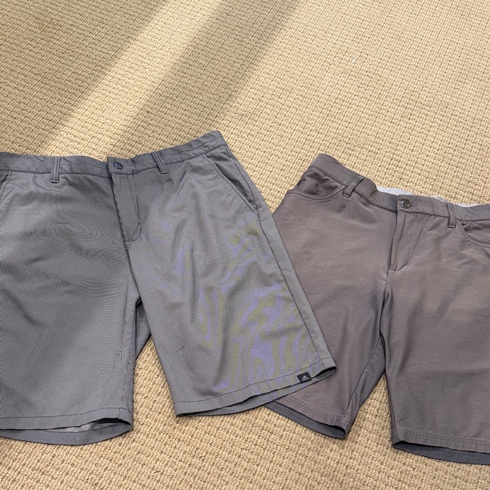 Lot of 2 Adidas Men's Gray Shorts size 33 and 34